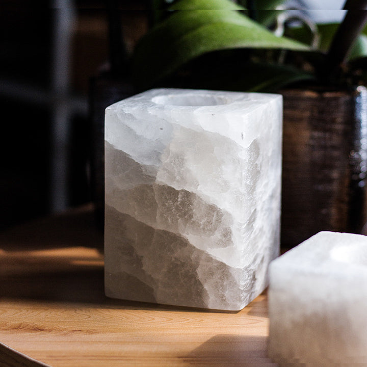 Portacandele minerale in gesso Olivenorma Sugar Cube