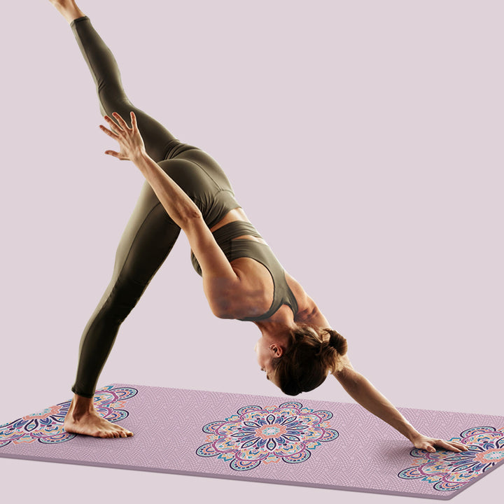 Tappetino yoga Olivenorma in TPE ecologico con stampa mandala da 8 mm 