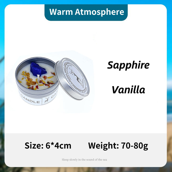 Olivenorma Candela in latta Fiori secchi Cristallo Aromaterapia