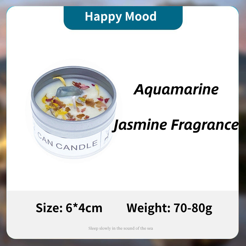 Olivenorma Candela in latta Fiori secchi Cristallo Aromaterapia