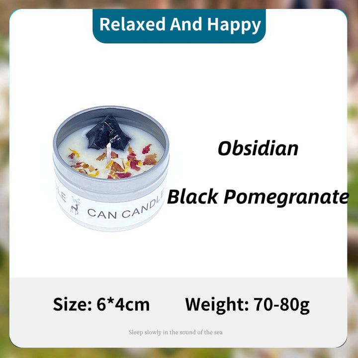 Olivenorma Candela in latta Fiori secchi Cristallo Aromaterapia