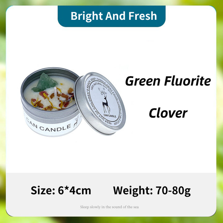 Olivenorma Candela in latta Fiori secchi Cristallo Aromaterapia