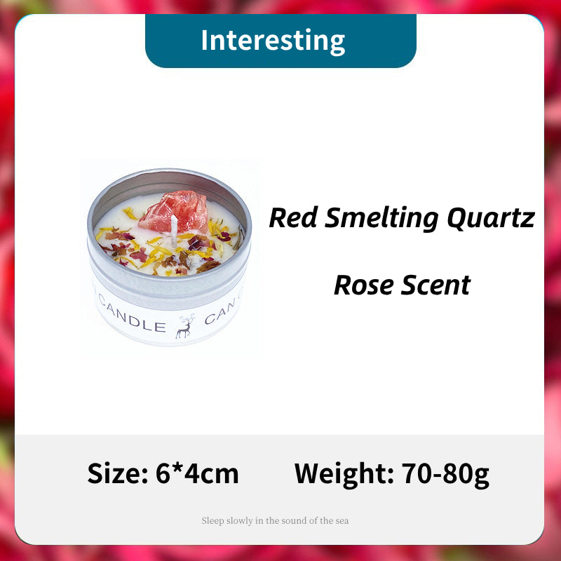 Olivenorma Candela in latta Fiori secchi Cristallo Aromaterapia