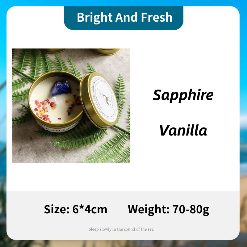 Olivenorma Candela in latta Fiori secchi Cristallo Aromaterapia