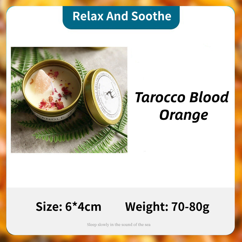 Olivenorma Candela in latta Fiori secchi Cristallo Aromaterapia