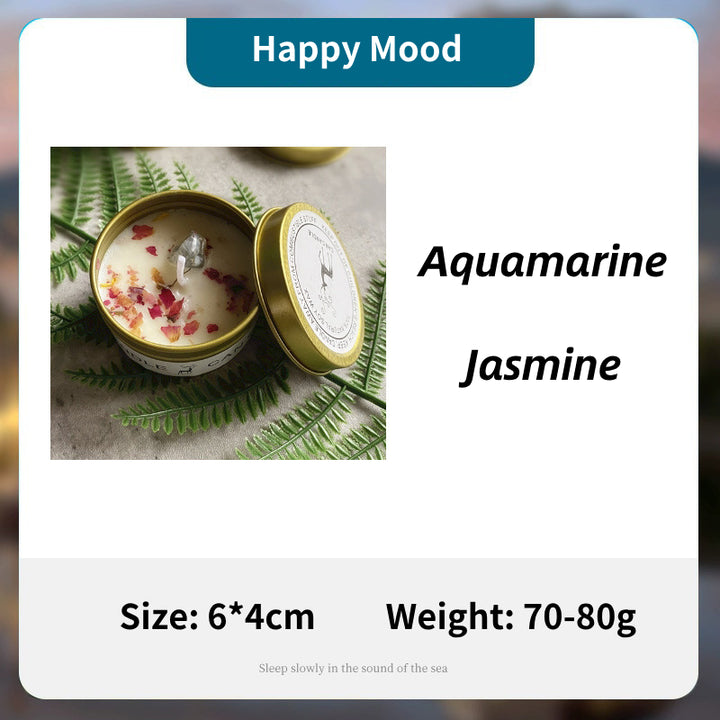 Olivenorma Candela in latta Fiori secchi Cristallo Aromaterapia