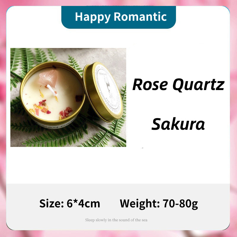 Olivenorma Candela in latta Fiori secchi Cristallo Aromaterapia