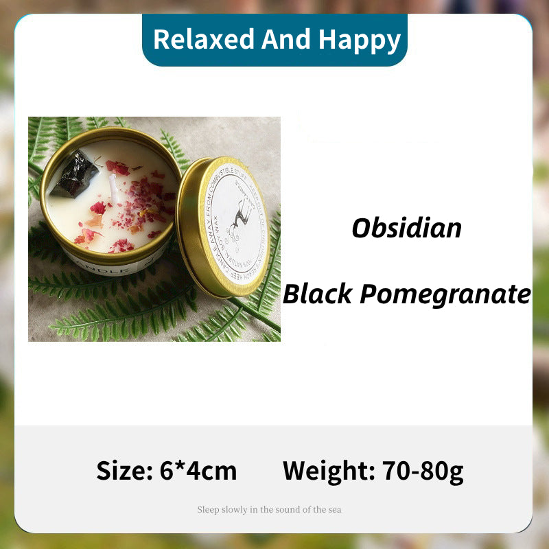 Olivenorma Candela in latta Fiori secchi Cristallo Aromaterapia