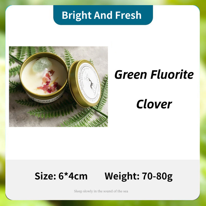 Olivenorma Candela in latta Fiori secchi Cristallo Aromaterapia