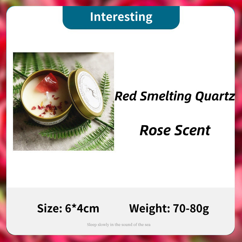 Olivenorma Candela in latta Fiori secchi Cristallo Aromaterapia