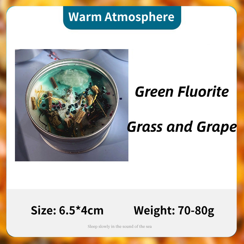 Olivenorma Candela in latta Fiori secchi Cristallo Aromaterapia