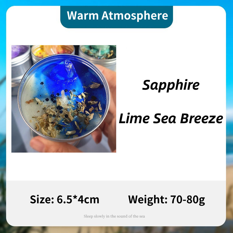 Olivenorma Candela in latta Fiori secchi Cristallo Aromaterapia