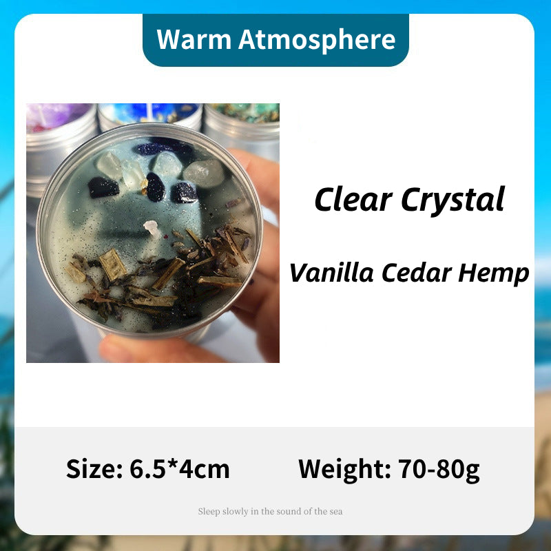 Olivenorma Candela in latta Fiori secchi Cristallo Aromaterapia