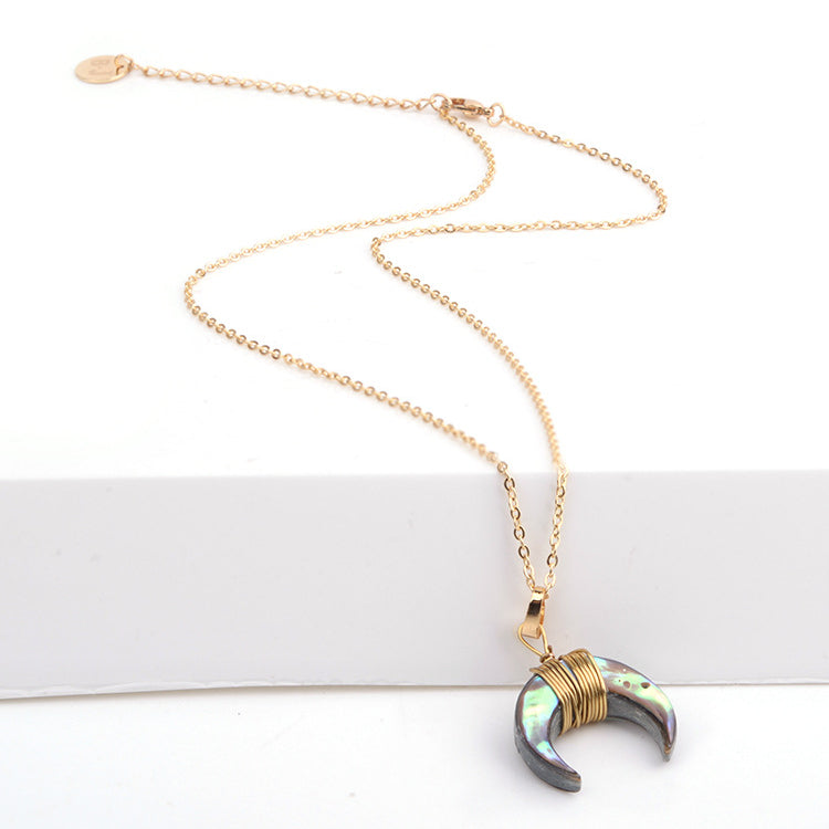 Collana con mezzaluna in pietra preziosa Olivenorma