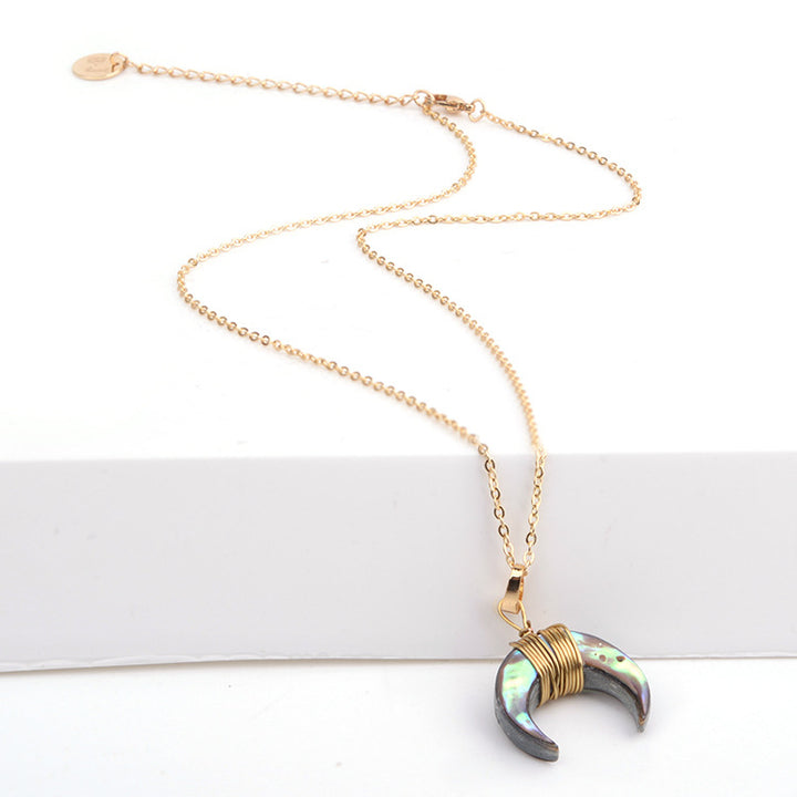Collana con mezzaluna in pietra preziosa Olivenorma