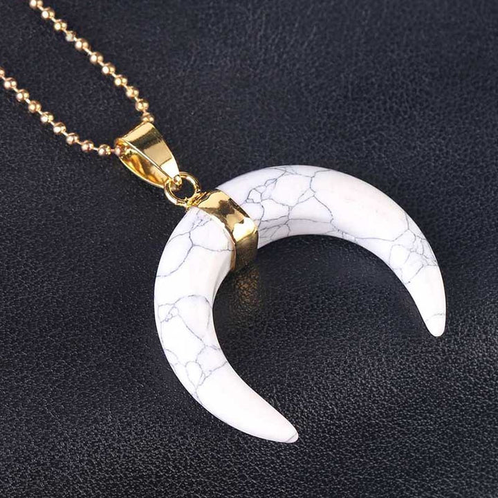 Collana con mezzaluna in pietra preziosa Olivenorma - Turchese bianco - image 23