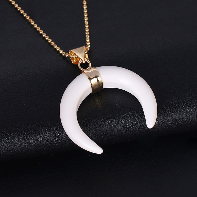 Collana con mezzaluna in pietra preziosa Olivenorma