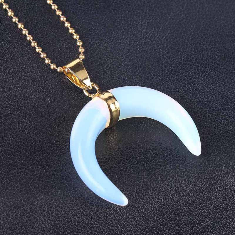 Collana con mezzaluna in pietra preziosa Olivenorma - Opalite - image 26