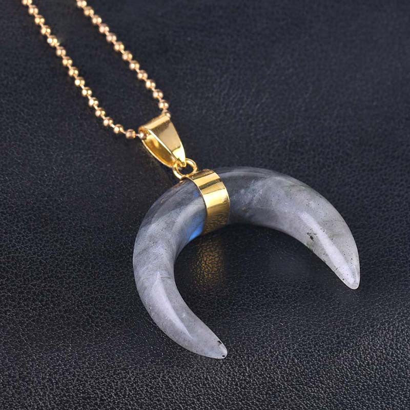 Collana con mezzaluna in pietra preziosa Olivenorma