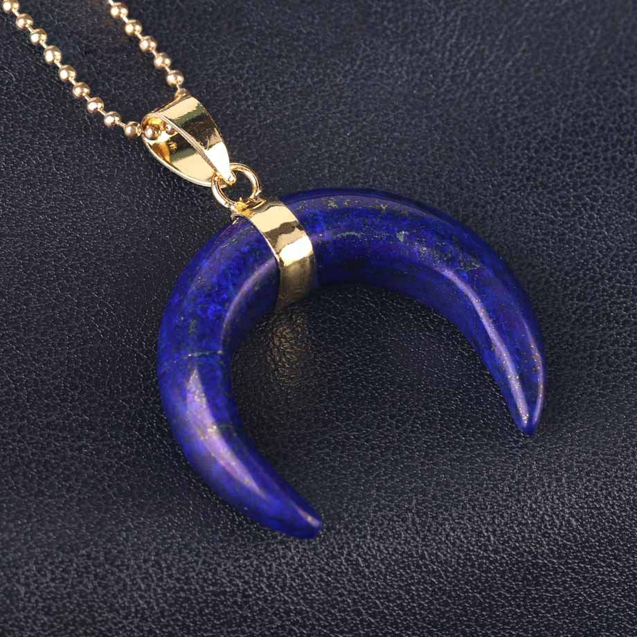 Collana con mezzaluna in pietra preziosa Olivenorma - Lapislazzuli - image 34