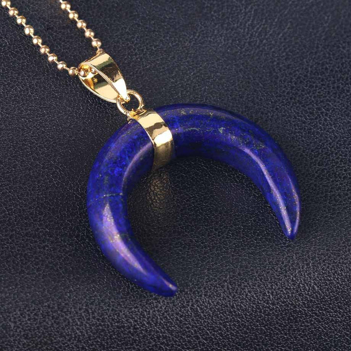 Collana con mezzaluna in pietra preziosa Olivenorma - Lapislazzuli - image 34