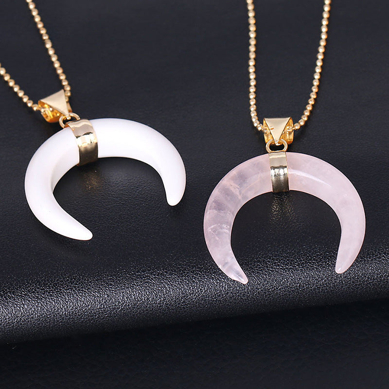 Collana con mezzaluna in pietra preziosa Olivenorma