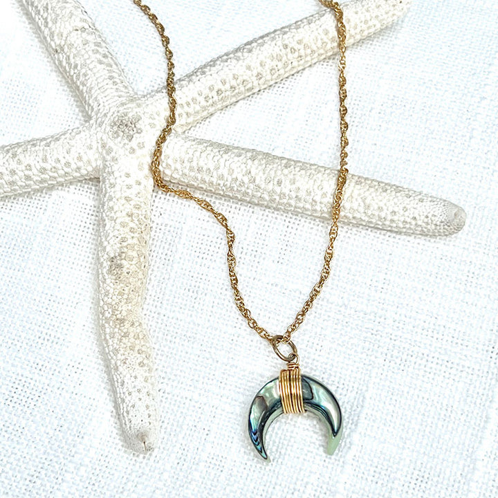 Collana con mezzaluna in pietra preziosa Olivenorma