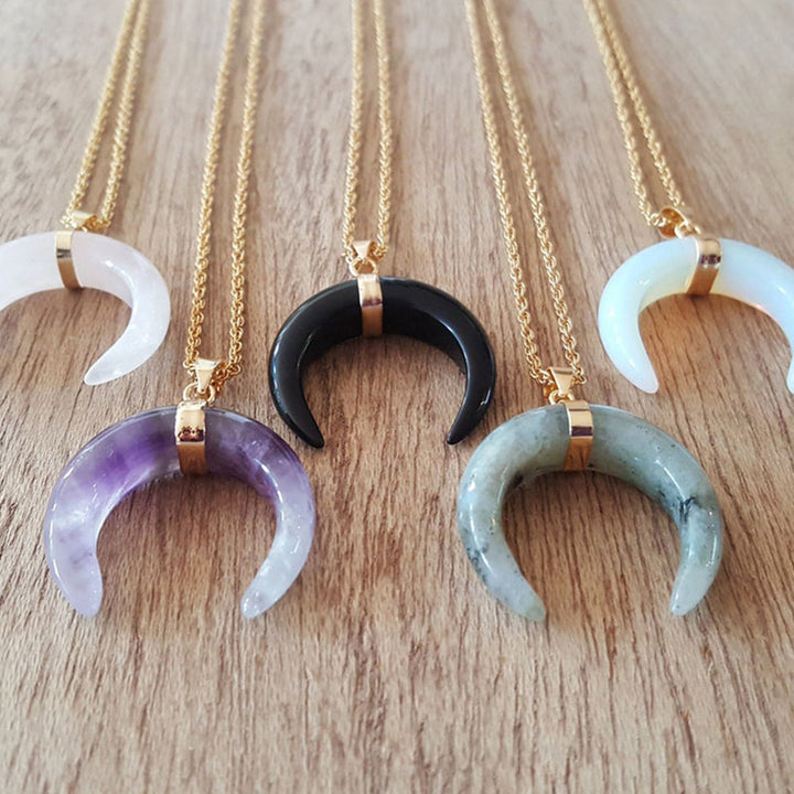 Collana con mezzaluna in pietra preziosa Olivenorma