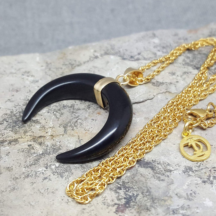 Collana con mezzaluna in pietra preziosa Olivenorma