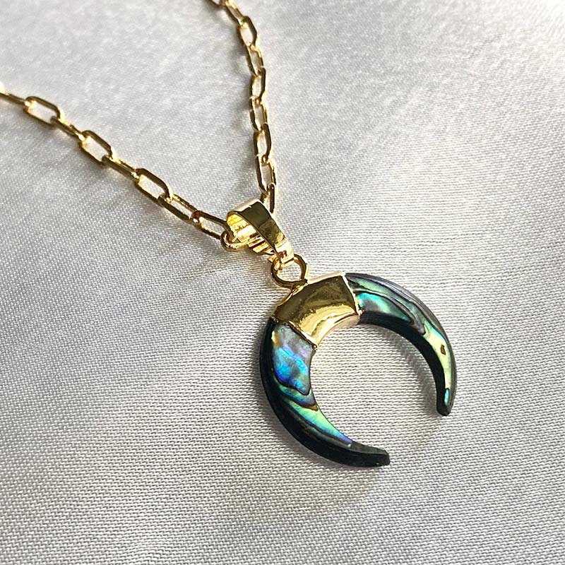 Collana con mezzaluna in pietra preziosa Olivenorma