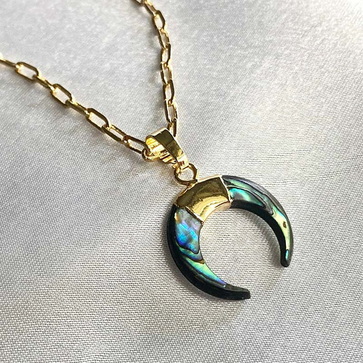 Collana con mezzaluna in pietra preziosa Olivenorma