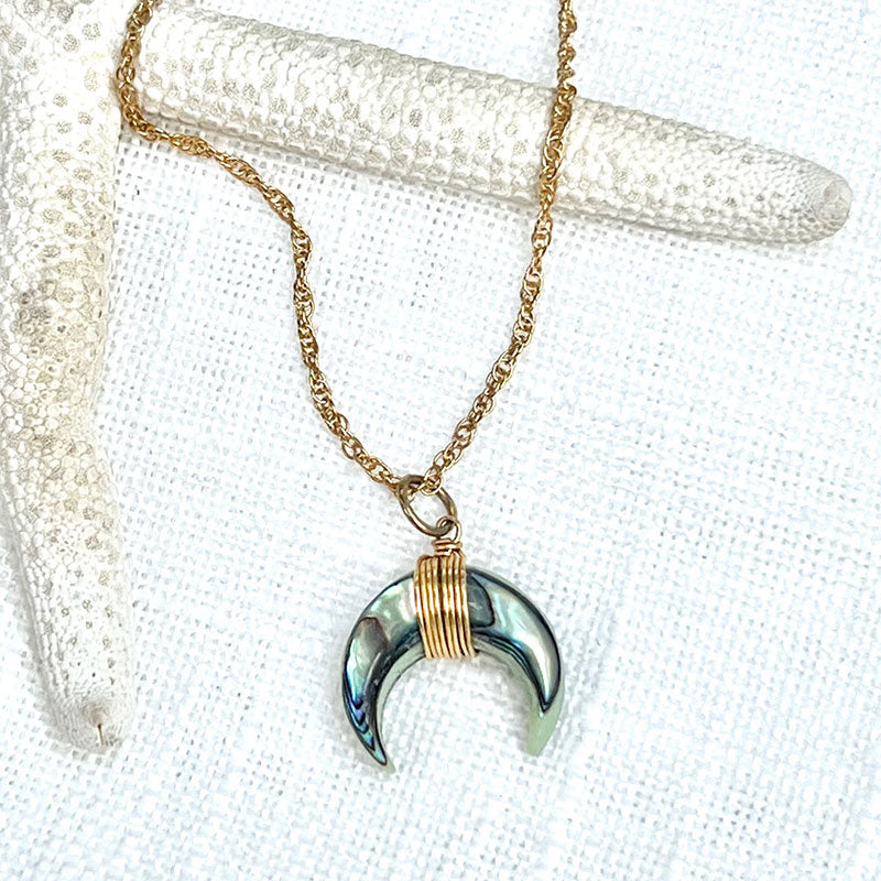 Collana con mezzaluna in pietra preziosa Olivenorma