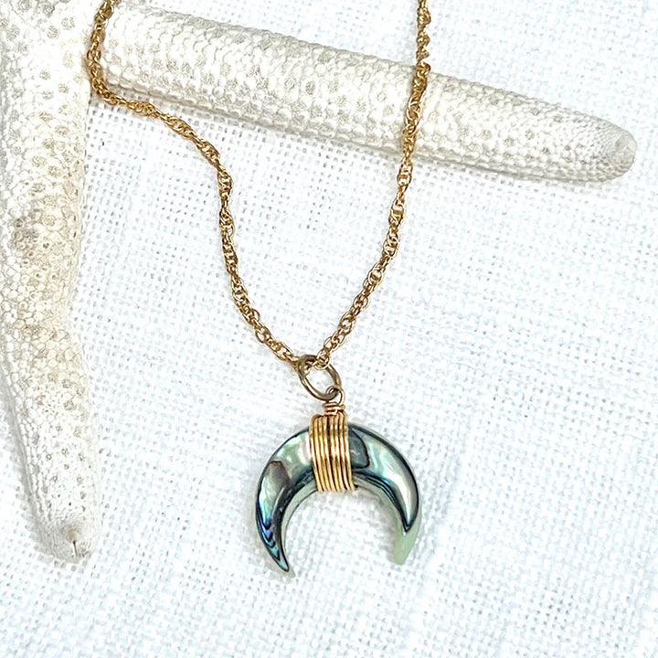Collana con mezzaluna in pietra preziosa Olivenorma