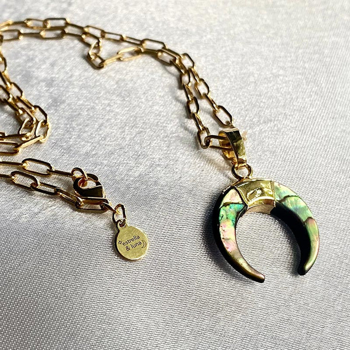 Collana con mezzaluna in pietra preziosa Olivenorma