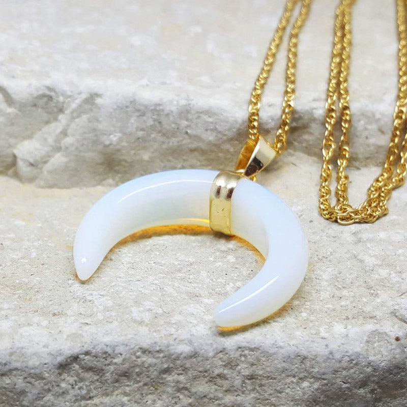 Collana con mezzaluna in pietra preziosa Olivenorma