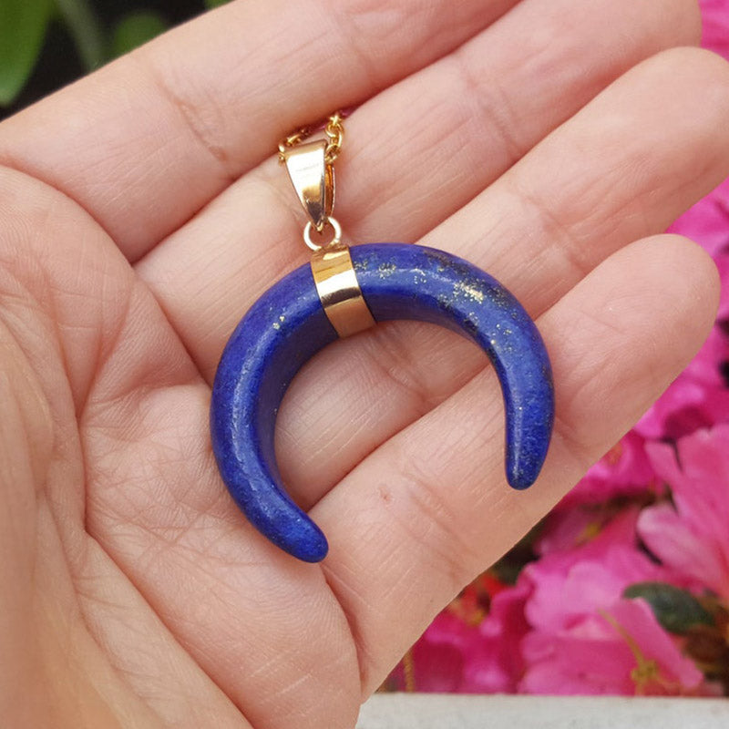 Collana con mezzaluna in pietra preziosa Olivenorma