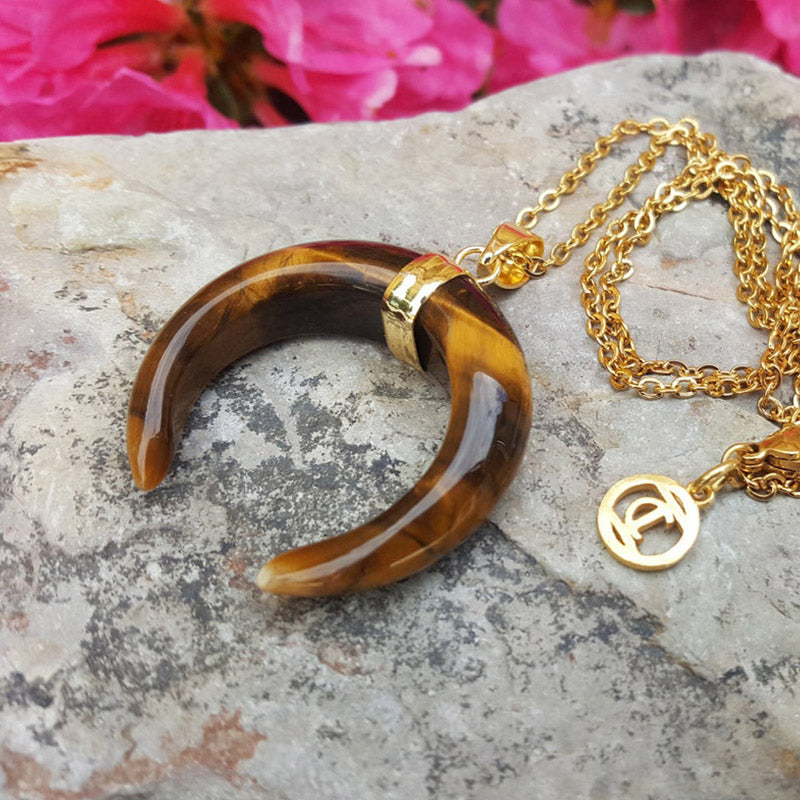 Collana con mezzaluna in pietra preziosa Olivenorma