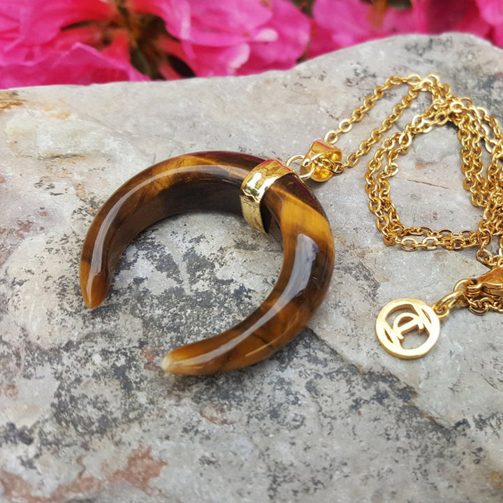 Collana con mezzaluna in pietra preziosa Olivenorma