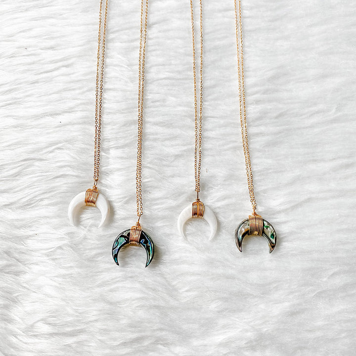 Collana con mezzaluna in pietra preziosa Olivenorma