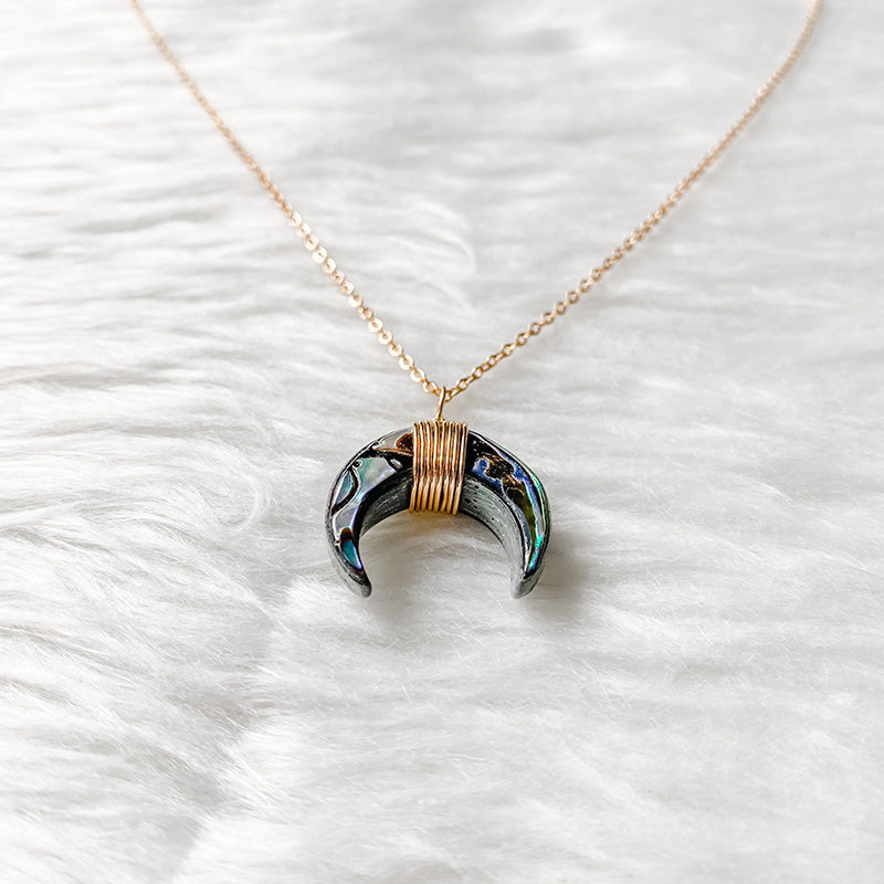 Collana con mezzaluna in pietra preziosa Olivenorma
