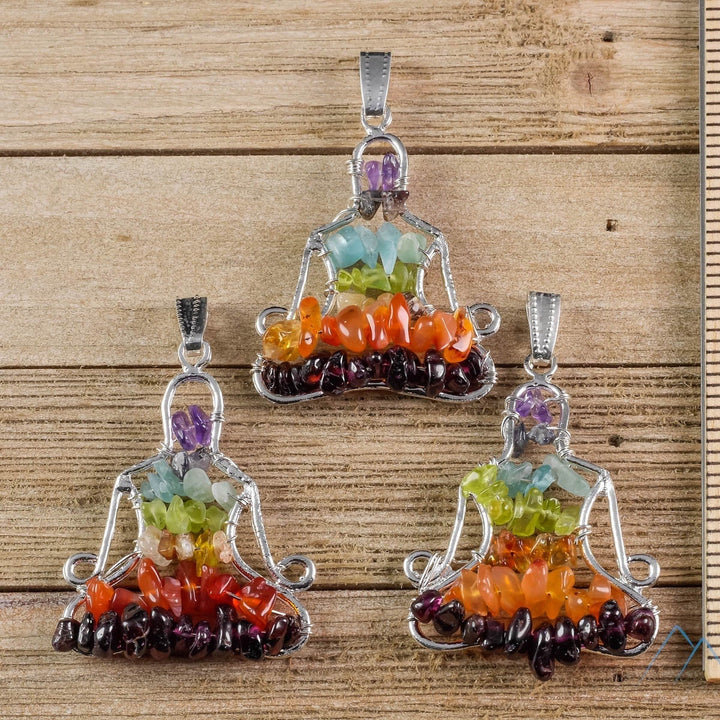 Olivenorma Chakra Pendente in cristallo Yoga Meditazione Filo Avvolto Collana