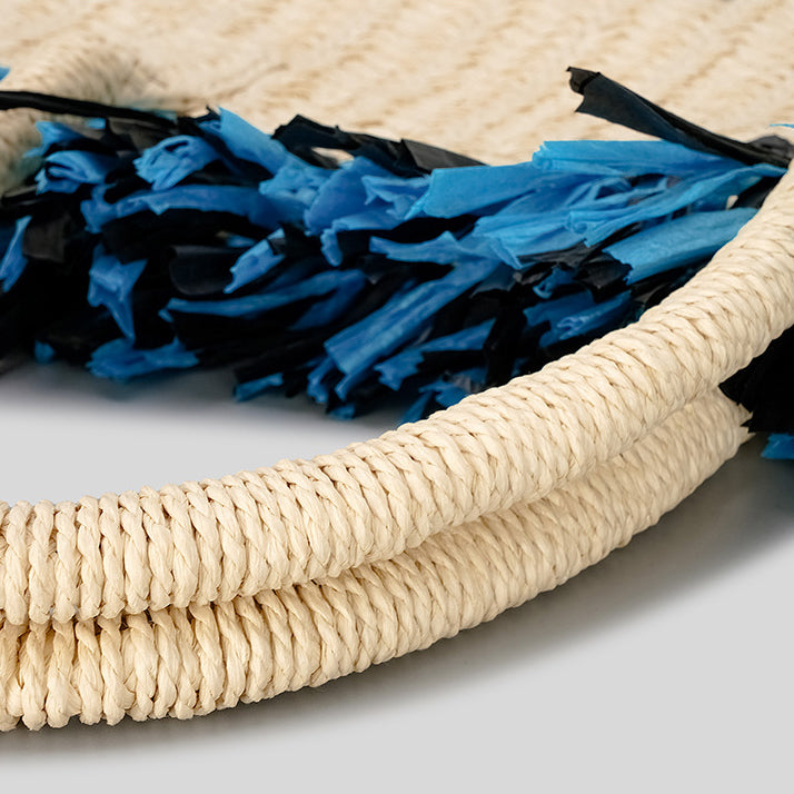 Olivenorma Hamsa Evil Eye Borsa di paglia per le feste con nappe di grande capacità