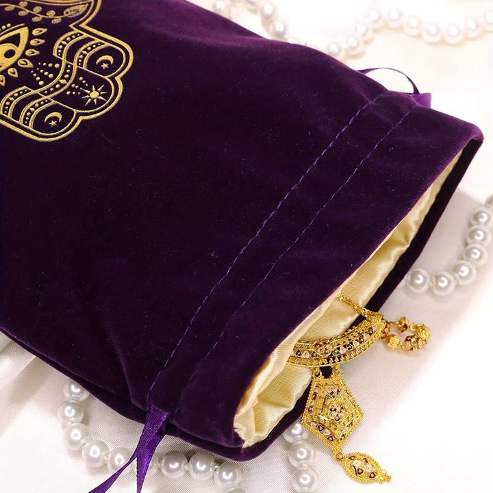 Olivenorma Hamsa Hand Velvet Jewelry Pouch Borsa regalo