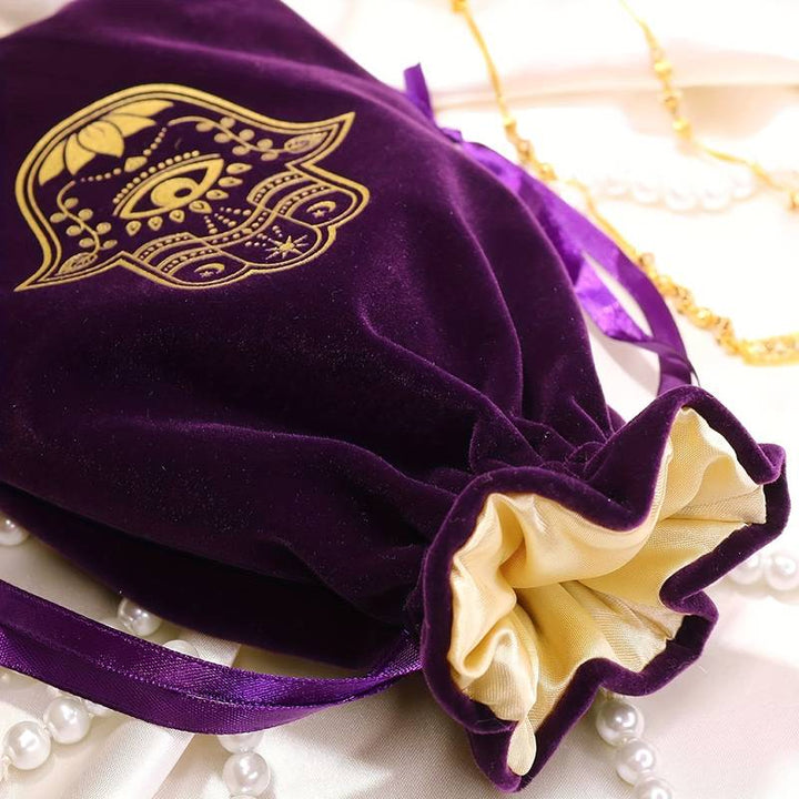 Olivenorma Hamsa Hand Velvet Jewelry Pouch Borsa regalo