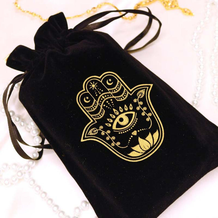 Olivenorma Hamsa Hand Velvet Jewelry Pouch Borsa regalo
