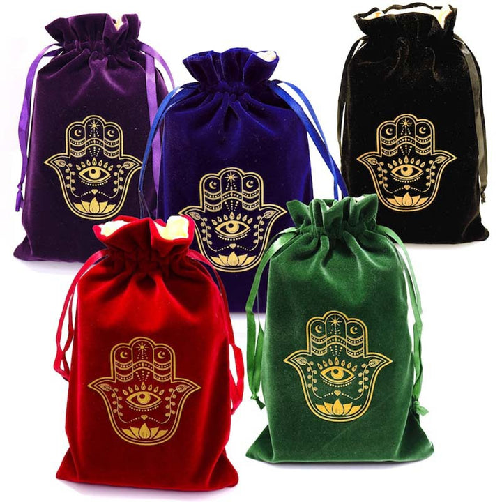 Olivenorma Hamsa Hand Velvet Jewelry Pouch Borsa regalo