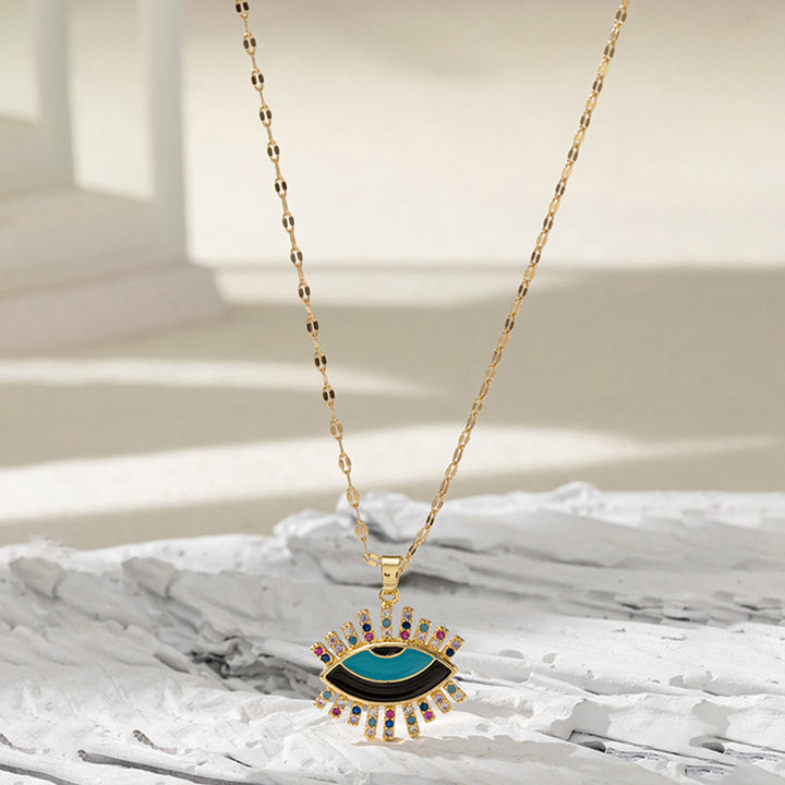 Collana con amuleto in zircone con croce di Fatima Olivenorma 