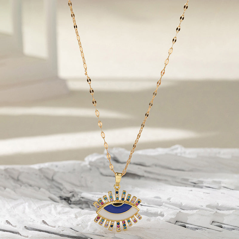 Collana con amuleto in zircone con croce di Fatima Olivenorma 