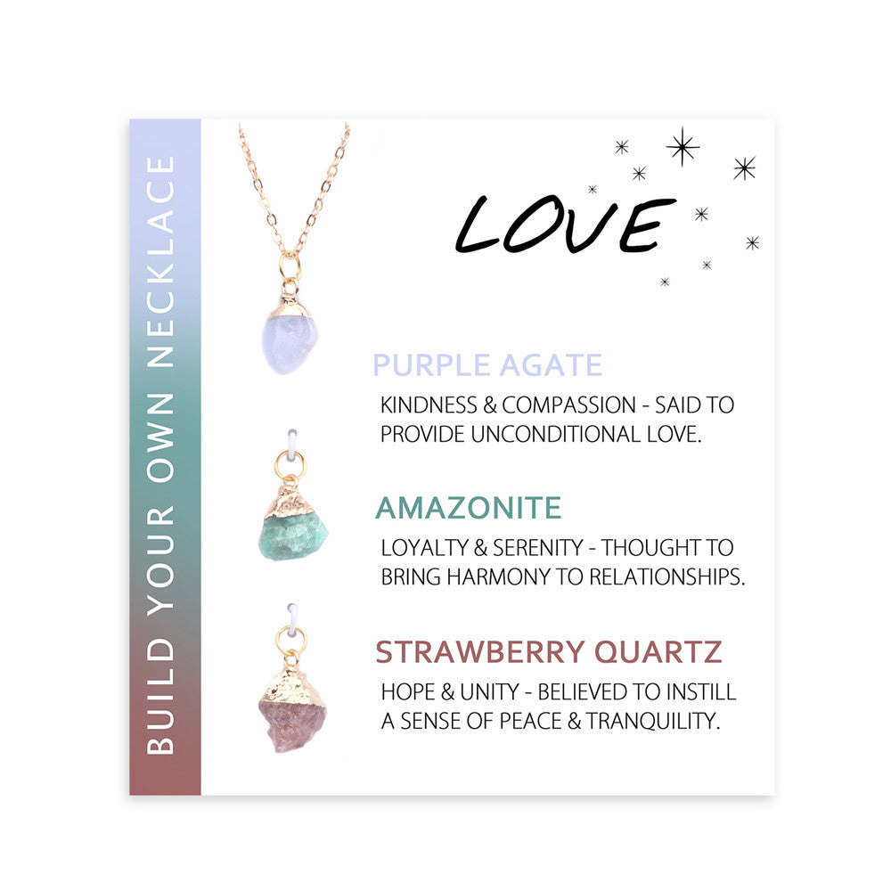 Collana con carta di benedizione in pietra grezza irregolare naturale Olivenorma