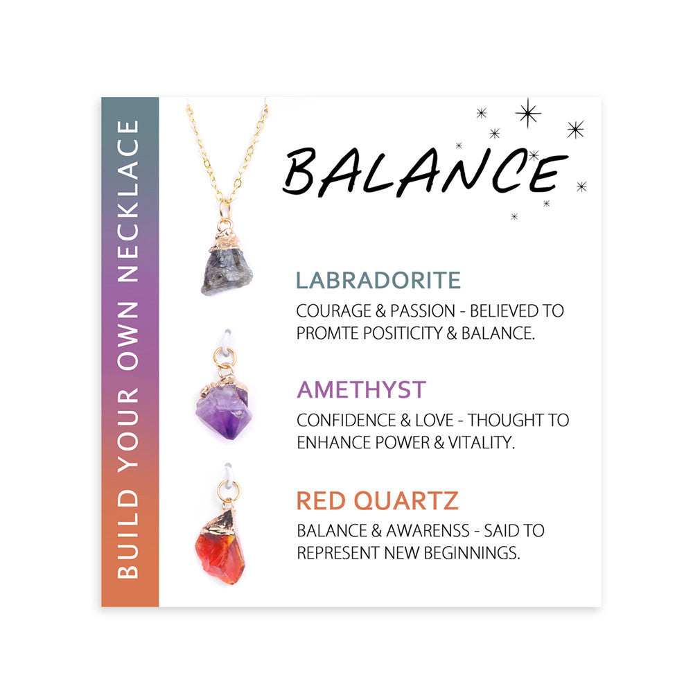 Collana con carta di benedizione in pietra grezza irregolare naturale Olivenorma